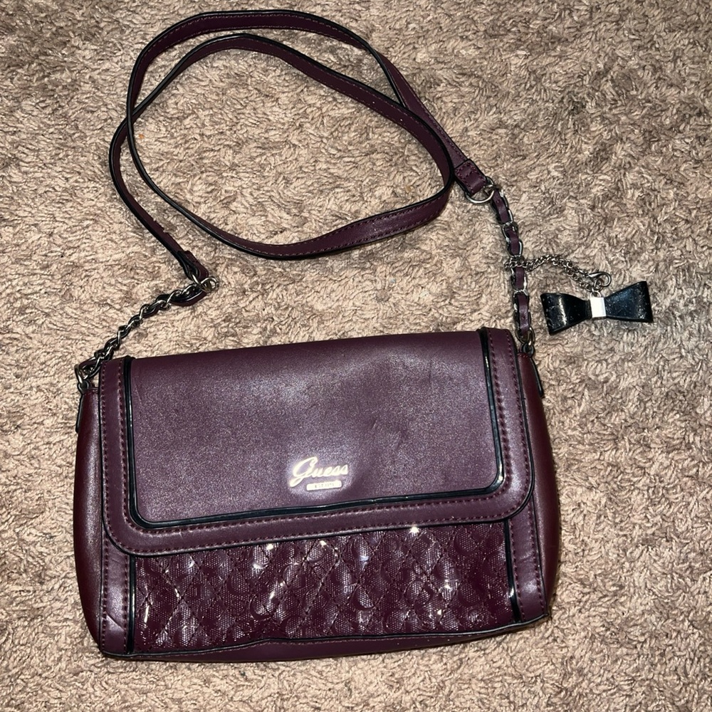 Guess Women's Deep Burgundy Crossbody Bag